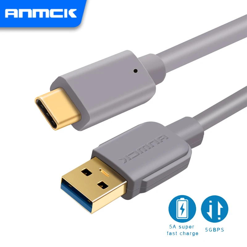 Кабель зарядный Anmck с разъемом USB Type-C, 5 А