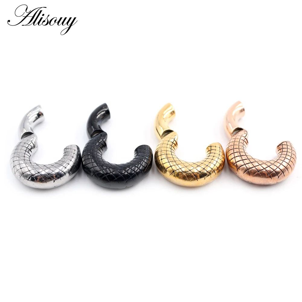 Alisouy 1PC Stainless Steel Round Circle Hinge Heavy Ear Weight Plugs Tunnel Gauges Expander Stretcher Piercing Body Jewelry | Украшения и