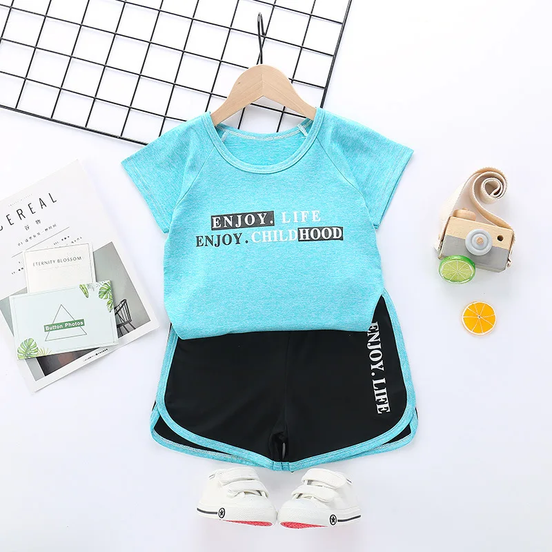 Kids Sports Running Set Children Sport Suit Jogging Shirt Shorts Underwear Sportswear Gym Tracksuit Summer Baby Girl Boy Clothes | Детская