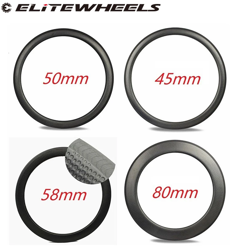 ELITEWHEELS гравий Углеродные Диски Golf Surfce Dimple 45 мм 50 58 80 глубина для дорожного