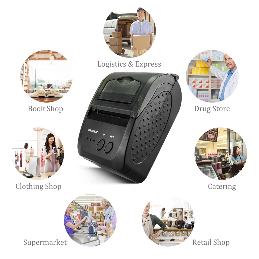 NETUM NT-1809DD 58mm Bluetooth Thermal Receipt Printer for Android IOS Windows AND 5890T RS232 Port POS Portable | Компьютеры и офис
