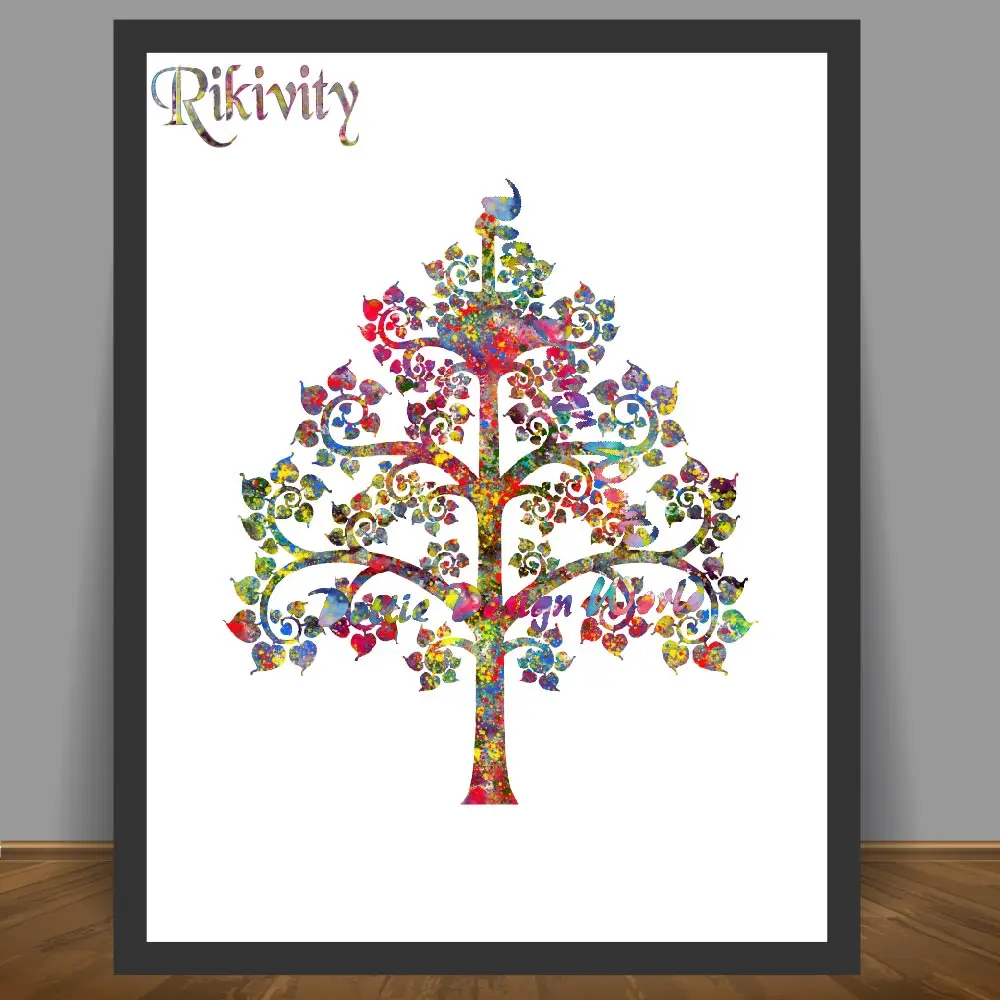 Постер с изображением Будды Древа Жизни буддийский символ йоги Картина на холсте