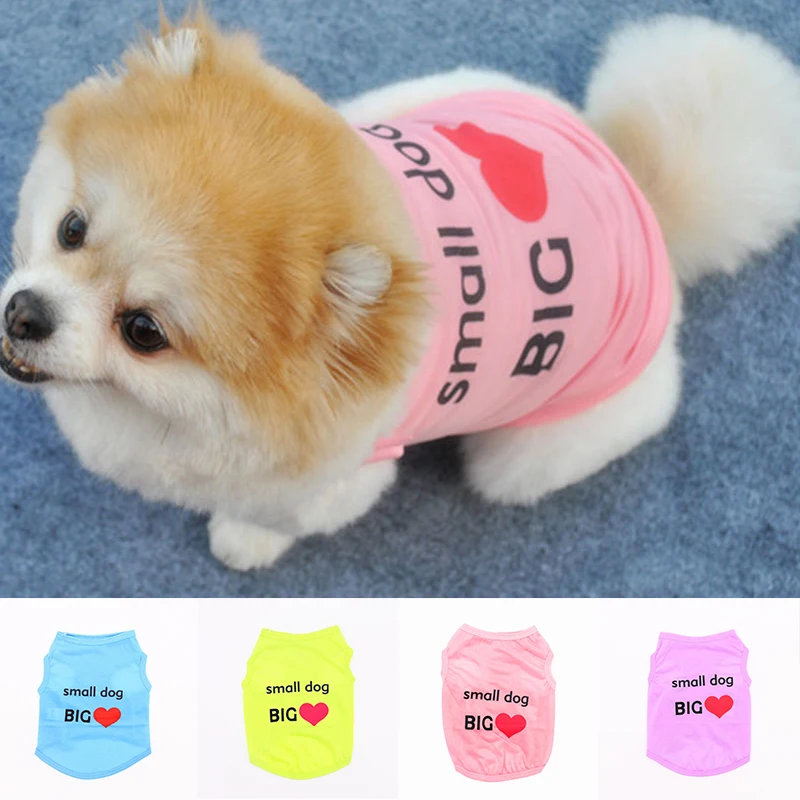 

Polyester Vest Cool Breathable Puppies Chihuahua Costume Pet Product Sleeveless Fashion Small Dog Dog Vest Dog Clothes Big Heart