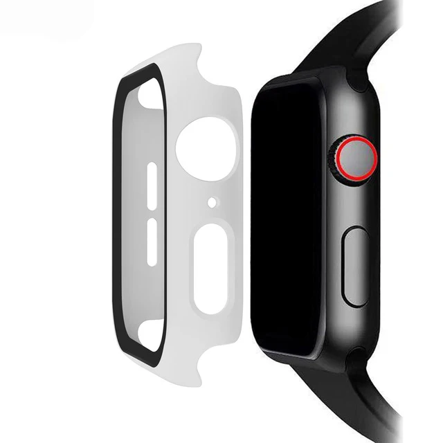 White Закаленное стекло для Apple Watch 44 мм 38 мм 42 мм 40 мм серия 4 3 2 1 полное покрытие изогнутые края рамка Защита экрана для i Watch - Цвет: White