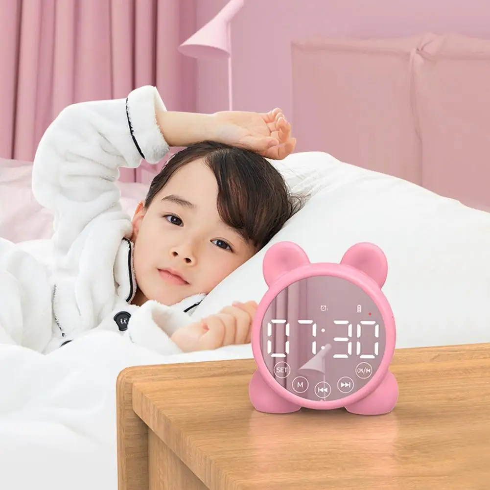 USB беспроводной Bluetooth будильник динамик светодиодные цифровые часы с милыми