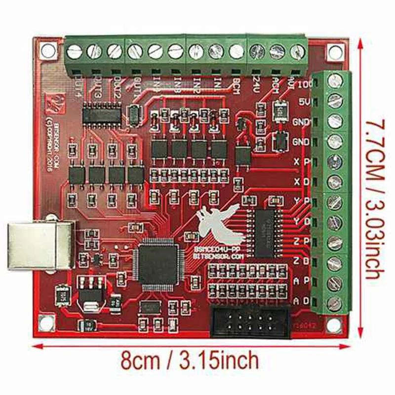 Топ Cnc Usb 4 Axis Mach3 100 Khz карта управления движением Breakout Board 12-24V с Jog обработчиком для