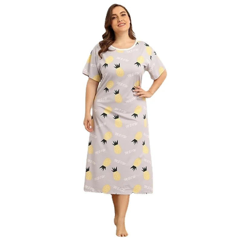 

Pajamas Women's Summer Casual Short Sleeve Thin Lovely Sweet Loose Large Size Household Clothes