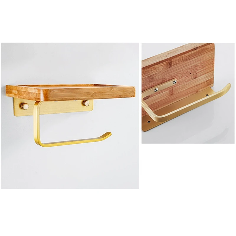 

Bathroom Paper Holder with Metal Paper Shelf Toilet Phone Holder with Paper Holder Wall Paper Rack for Bath