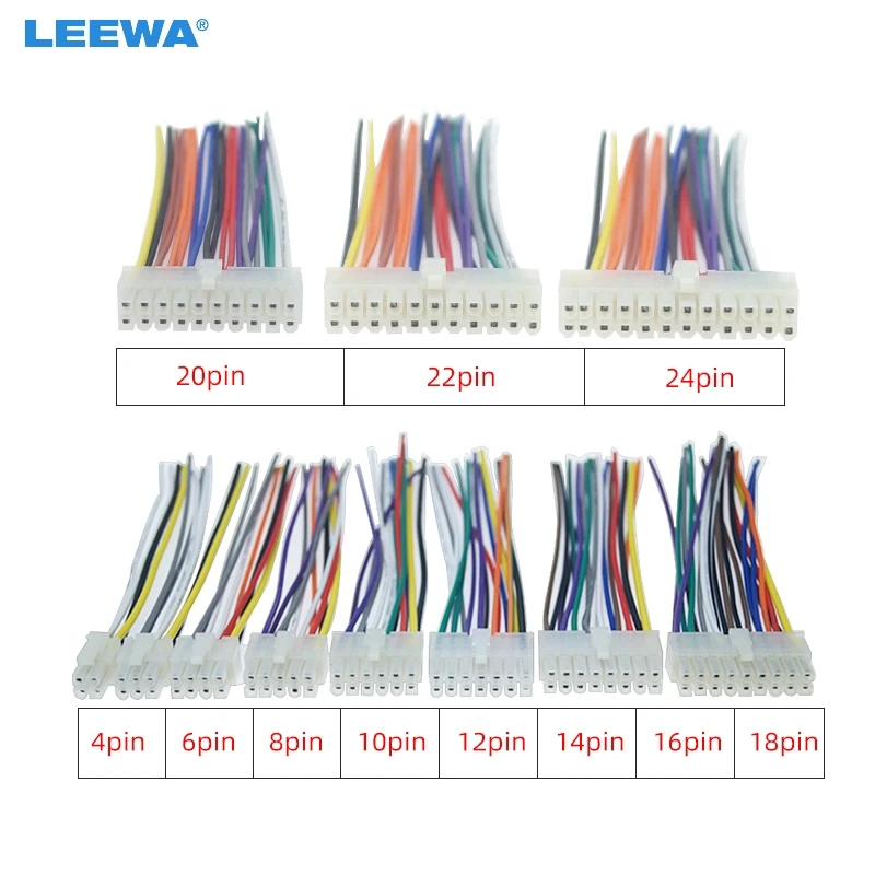 10X универсальный автомобильный разъем жгута проводов 4Pin/6/8/10/12Pin/14/16/18/20/22/24Pin в