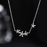choker necklace for women zircon sakura women chain necklace cute flower 925 silver clavicle chain party holiday daily jewelry