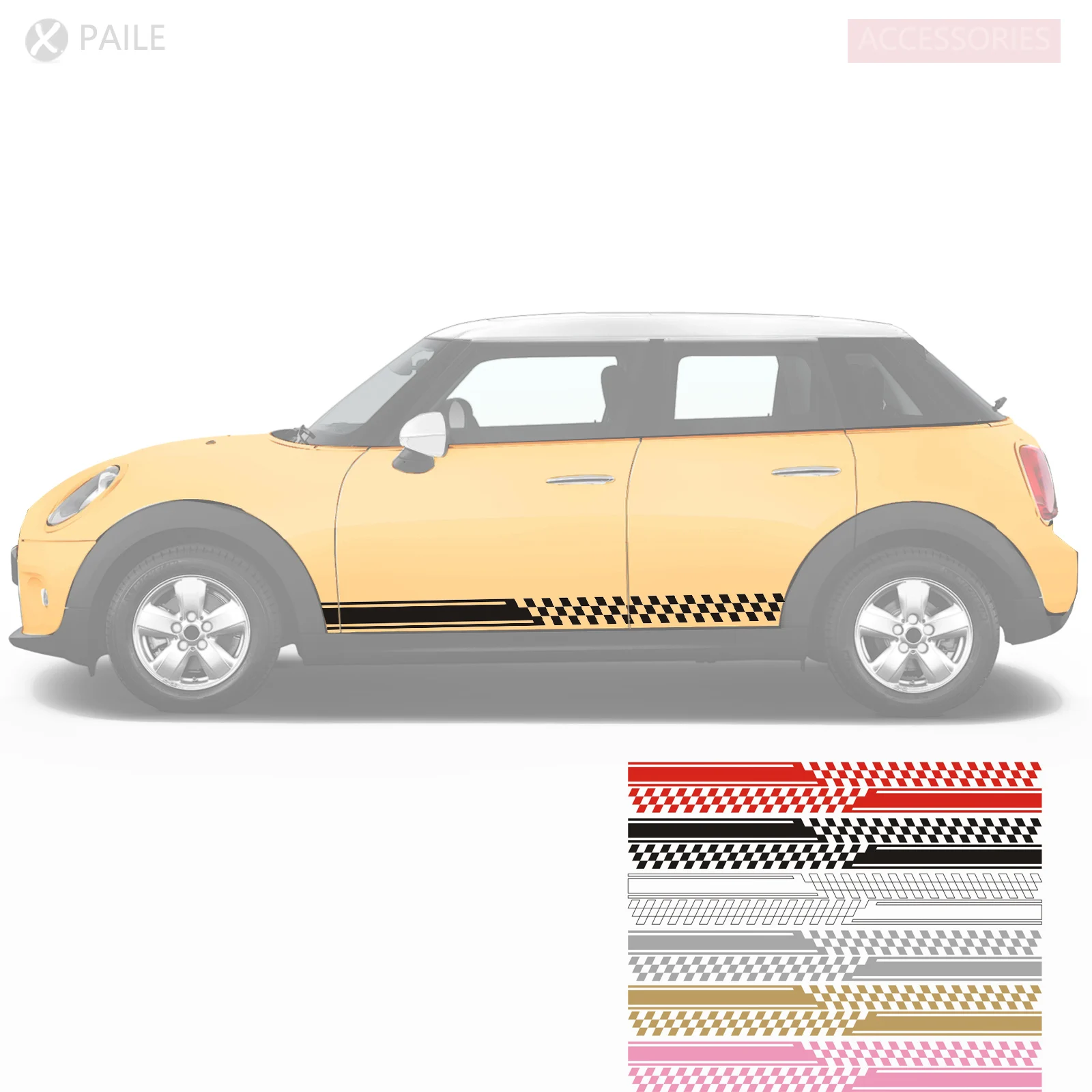 

2pcs Sticker Doors Stripes Vinyl Decal Graphics Customize For Universal, MINI cooper R50 R53 R55 R56 R57 R59 R60 F55 F56 F60