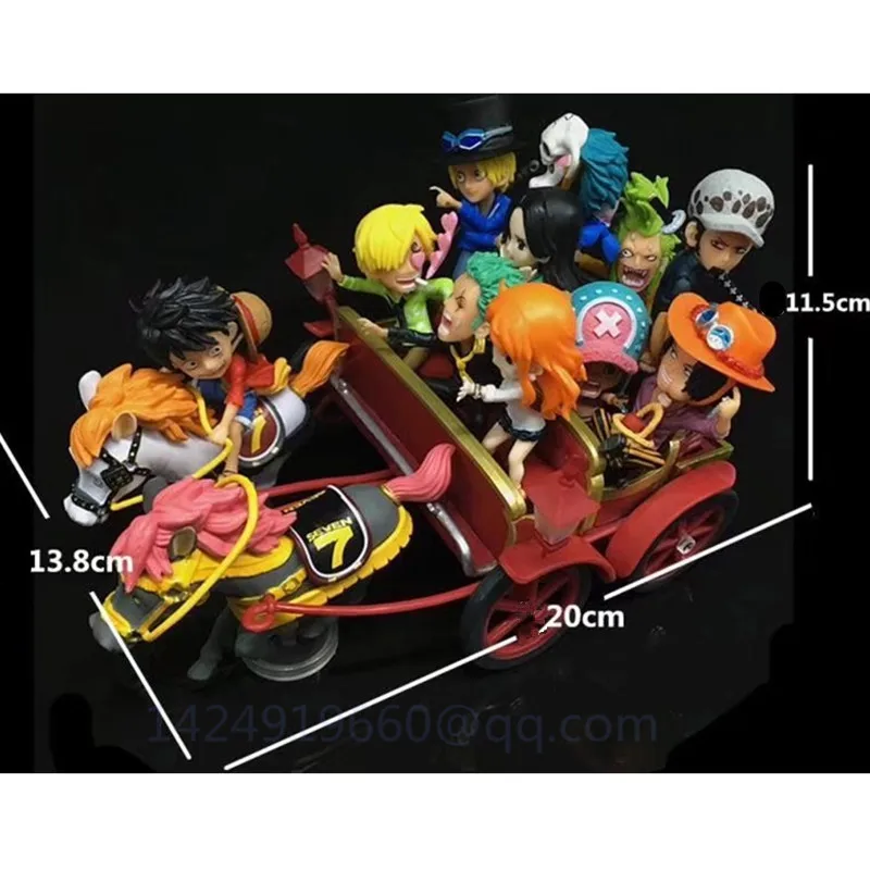 

ONE PIECE The Straw Hat Pirates Roronoa Zoro Usopp FRANKY Monkey D. Luffy Sanji Carriage PVC Action Collectible Model Toy G770