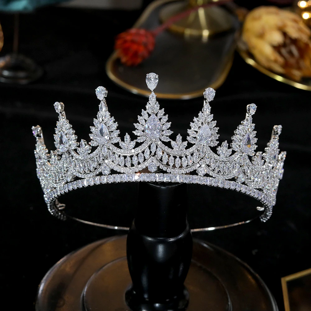 ASNORA  Luxury Tiaras And Crowns engagement tiara wedding crown, evening dress accessories bridal jewelry CZ zirconia tiara