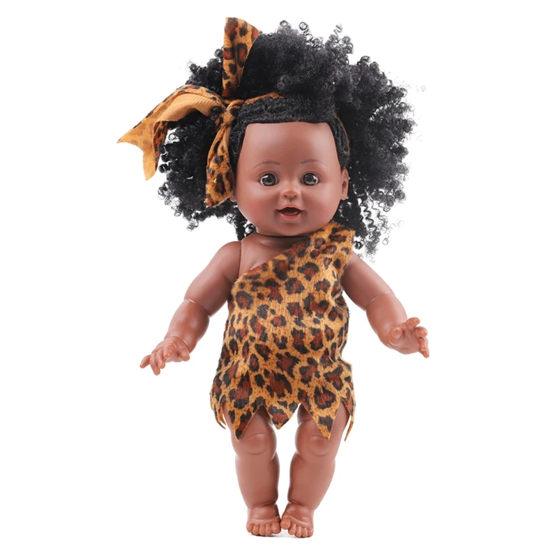 

35cm Black Doll African Girl Lifelike Babies Play Dolls Lifelike Fashion Kid Toy 54DA