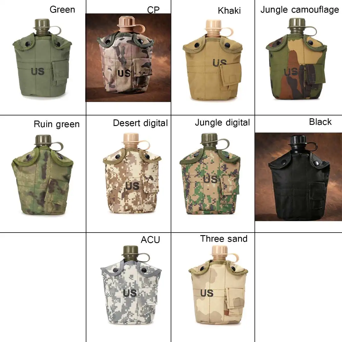 

Heavy Cover Army Water Bottle Aluminum Cooking Cup Military Canteen Camping Hiking Survival Kettle Outdoor Tableware