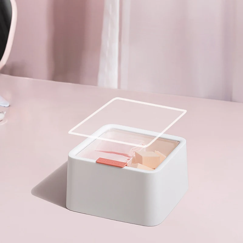 

Desktop Storage Organizer Simple Compartment Double-layer Cotton Storage Box Cotton Swab Lipstick With Lid Storage Box