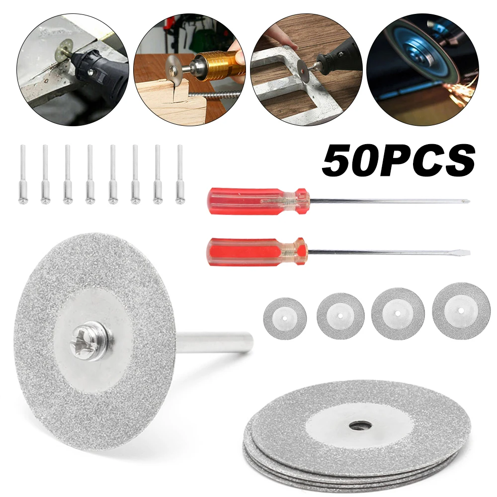 

50PCS HSS Saw Blade Mini Cutting Wheel for Dremel Rotary Power Tool Wood Cutting Disc Circular Grinding Saw Blade Accessories
