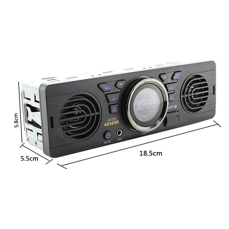 AOVEISE 12V автомобильный FM USB SD AUX IN audio stereo AV252 радио встроенный 2 колонки Bluetooth handfree in