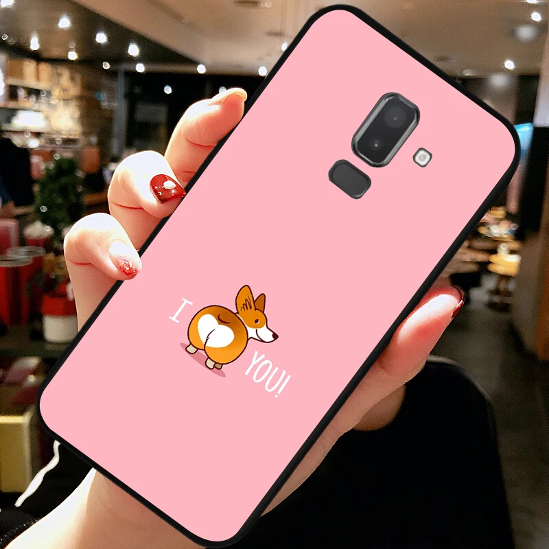Мягкий чехол с милыми мультяшными собаками корги для samsung Galaxy J8 J7 Duo J6 J4 Plus Prime 2018 из