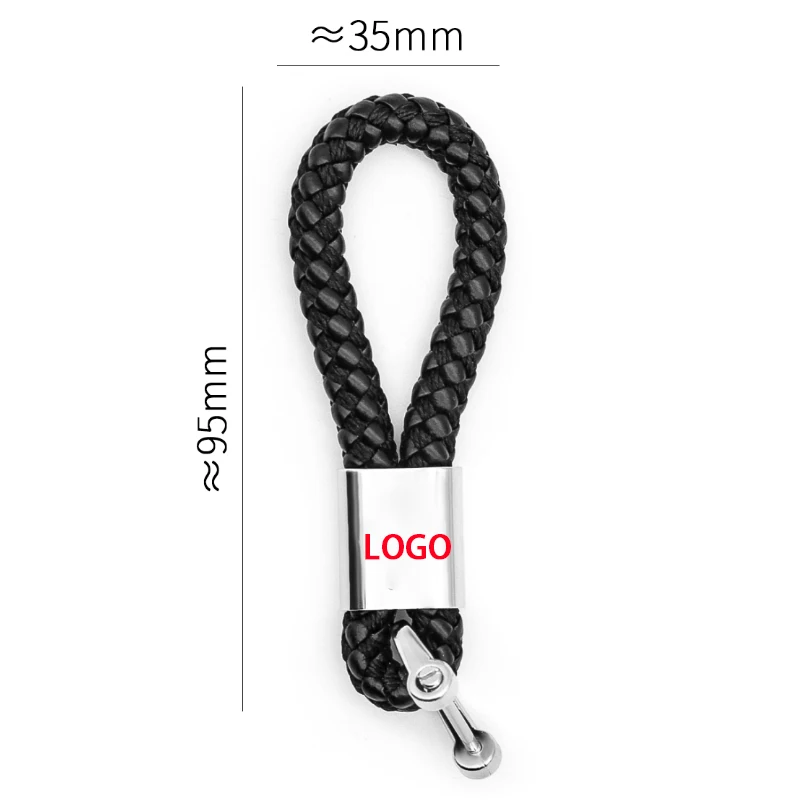 

Car accessories business keychain braided rope creative anti-rust universal metal key ring pendant for Kia Opel Renault mini