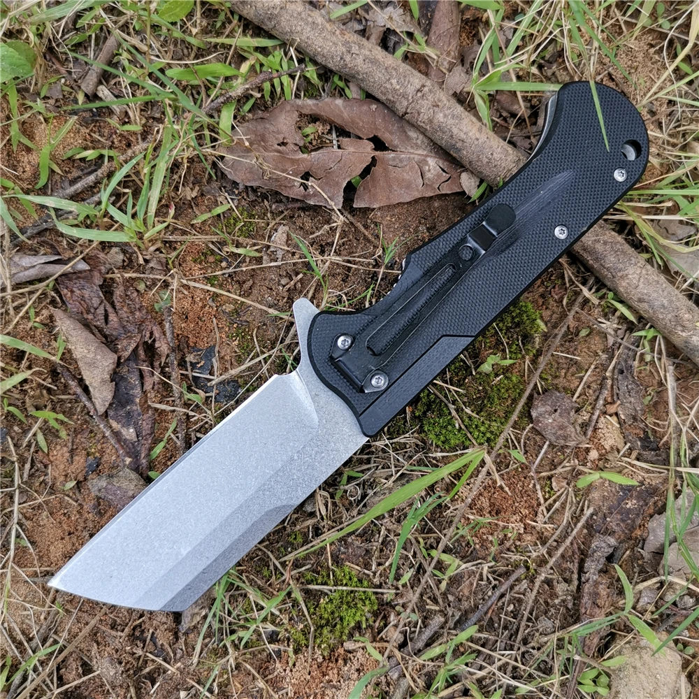 Карманный складной нож D2 система с атласным лезвием и рукояткой из G10 3 цвета для