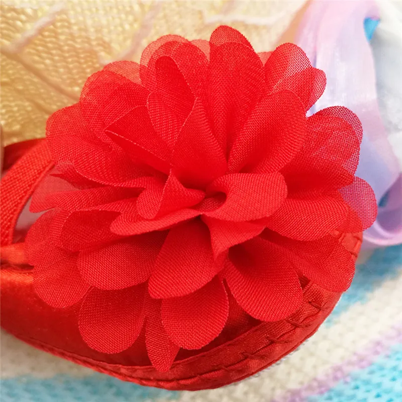 

Hot saleToddler shoes Baby Princess Shoes Girls Flower Chiffon Rubber band Soft Sole Bottom Casual Party Pre-Walkers Shoes