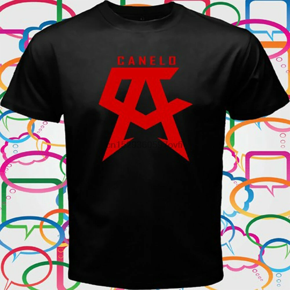 Мужская черная футболка SAUL alvрезы CANELO Boxing Champ размеры от S до 3XL|Мужские футболки| |