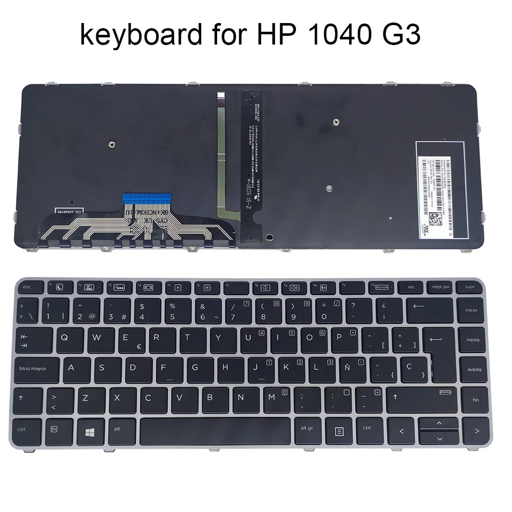 

Spanish Backlit keyboard For HP Elitebook folio 1040 G3 SP ES Spain Latin replacement keyboards black laptop part New 903667-071