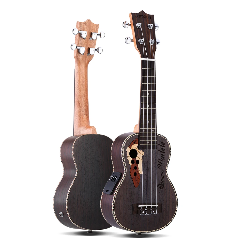 

ammoon Spruce Ukelele 21" Ukulele Acoustic Ukelele with Ukulele Bag 15 Fret 4 Strings Musical Instrument with Built-in EQ Pickup