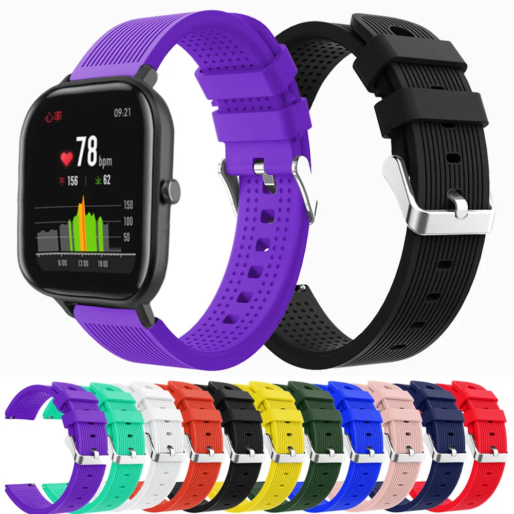 

Sport Silicone Strap Band For Xiaomi Huami Amazfit GTS Amazfit Bip Pace Lite Replacement 20mm Watchband Rubber bracelet Belt