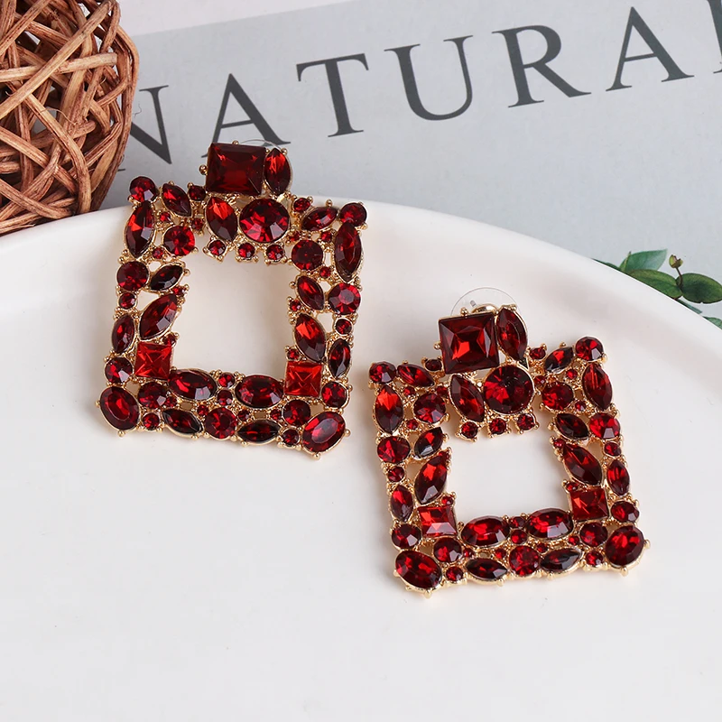 AOTEMAN квадратные мульти Зеленые Черные Красные Стразы геометрической формы ZA