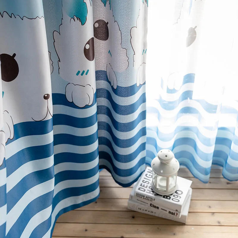 Мультфильм Шторы для Гостиная синие штаны с принтом &quotКот&quot шторы узором