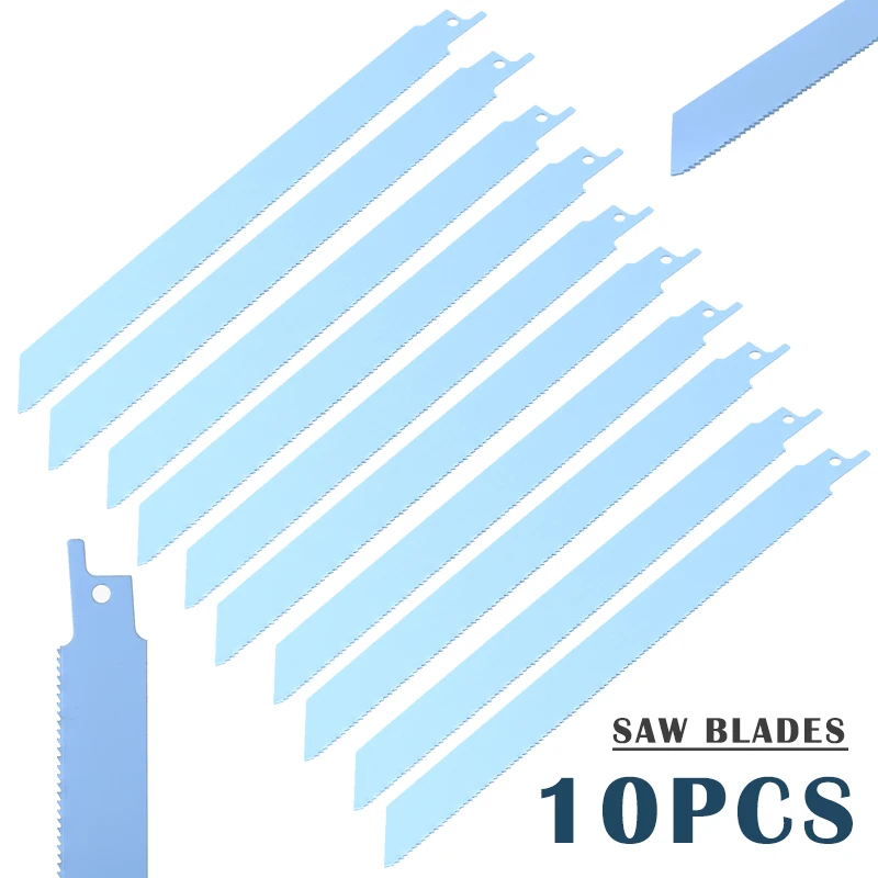 

10pcs Reciprocating Saw Blade Cutting Tool For Wood Metal PVC Tube Tools Handsaw Cutting Multi Saw Blades