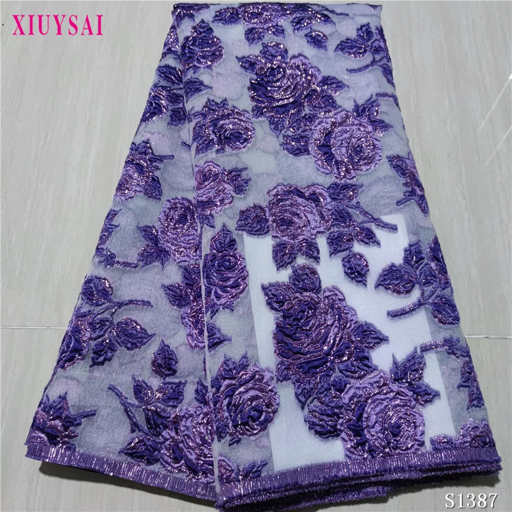 

XIUYSAI Hot Selling African Brocade Lace Fabrics With Jacquard Weave French Tulle Lace Fabrics For Fashion Big Occasio P1389