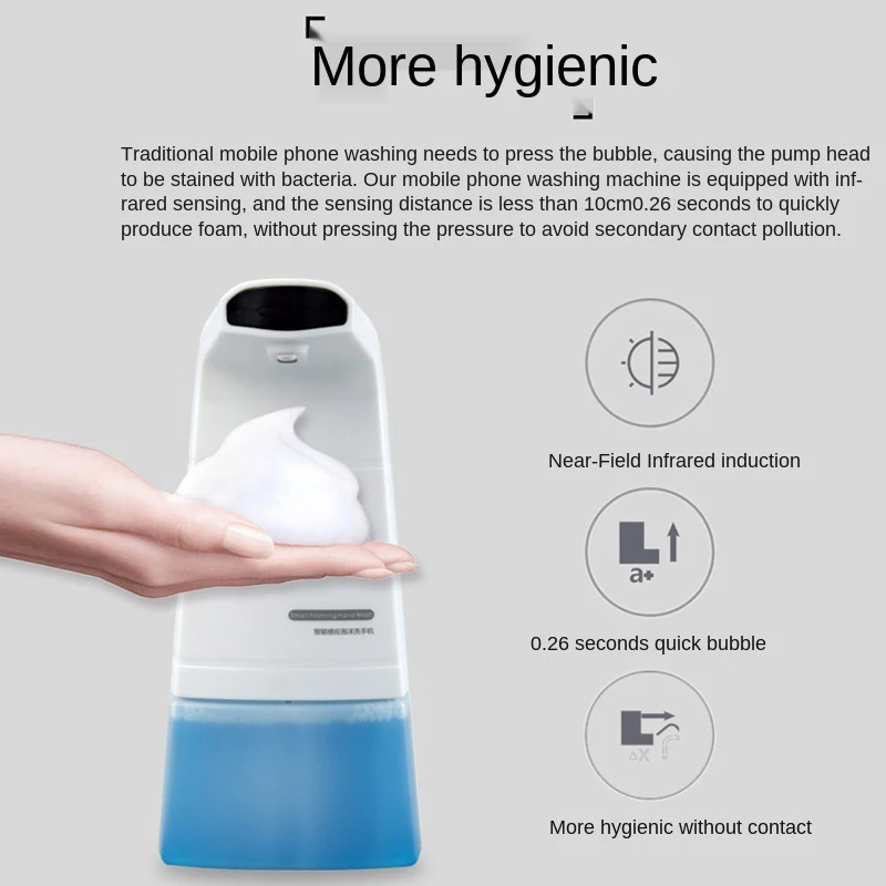 

Автоматический индукционный дозатор мыла, Бесконтактный инфракрасный пенный диспенсер для мытья рук в кухне и ванной комнате