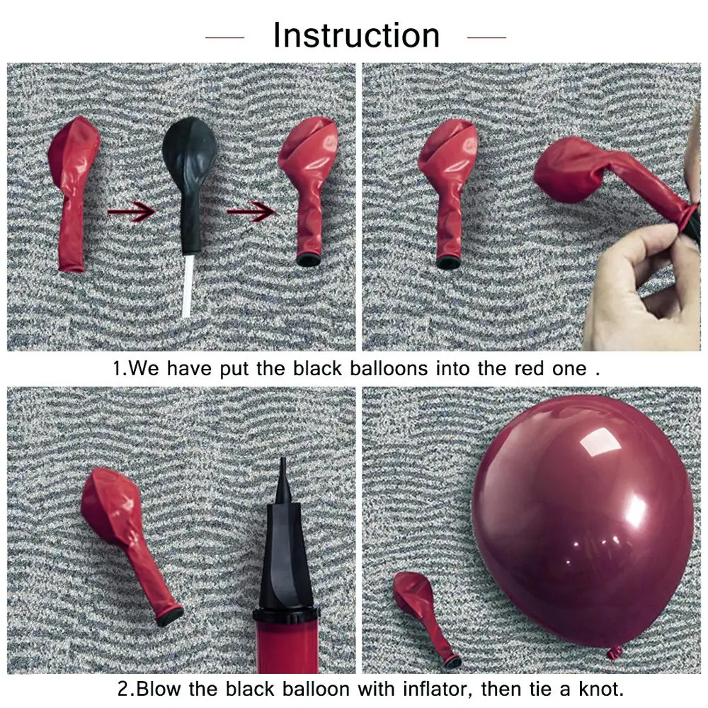 10 шт. 10-дюймовые двухслойные латексные воздушные шары бордового цвета | Дом и сад