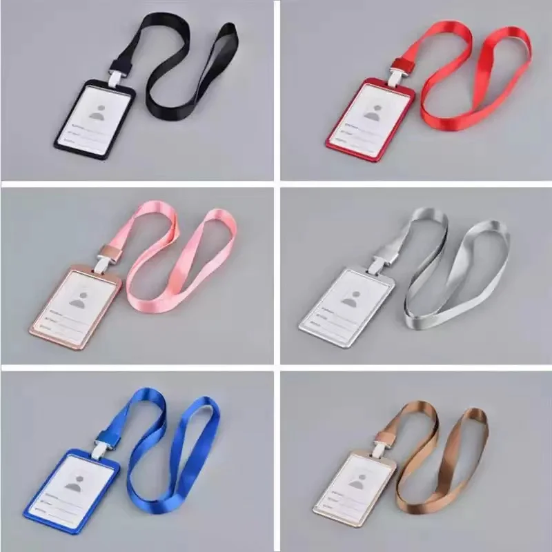

1pc High Quality Aluminium Alloy Work Pass Card Holder Name ID Card Cover Metal Work Identity Badge ID Business Case