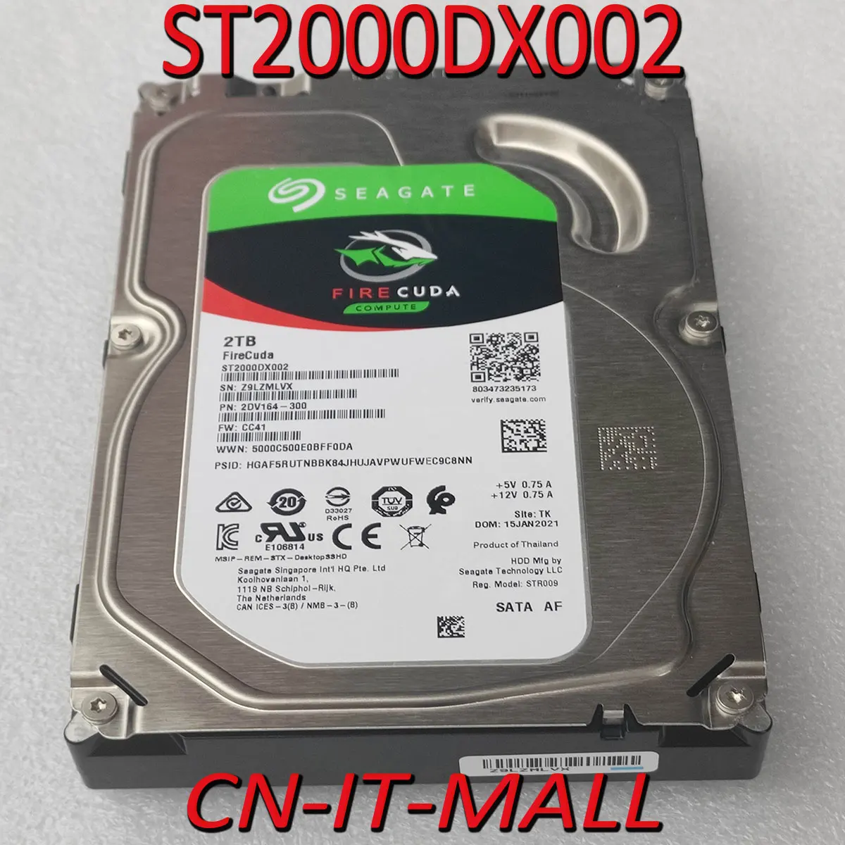 Новый восстановленный жесткий диск Seagate FireCuda Gaming SSHD ST2000DX002 2 ТБ 7200 об/мин 64 МБ кэш