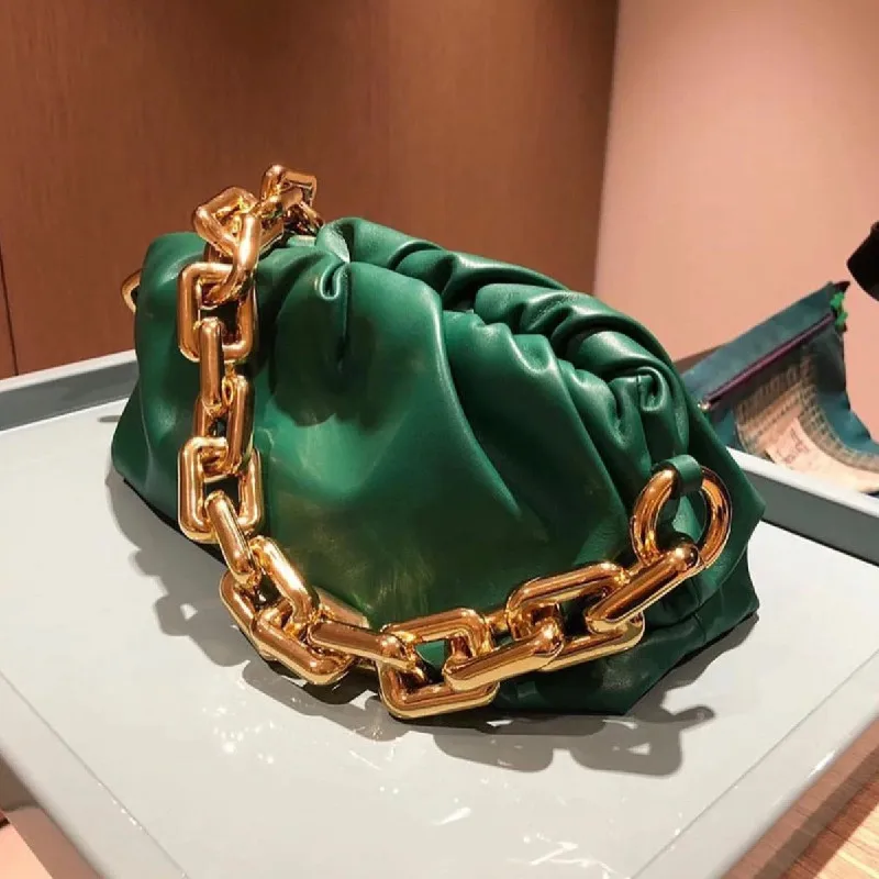 Новинка 2020 Женская грубая цепочка сумочки с облачным дизайном сумка из