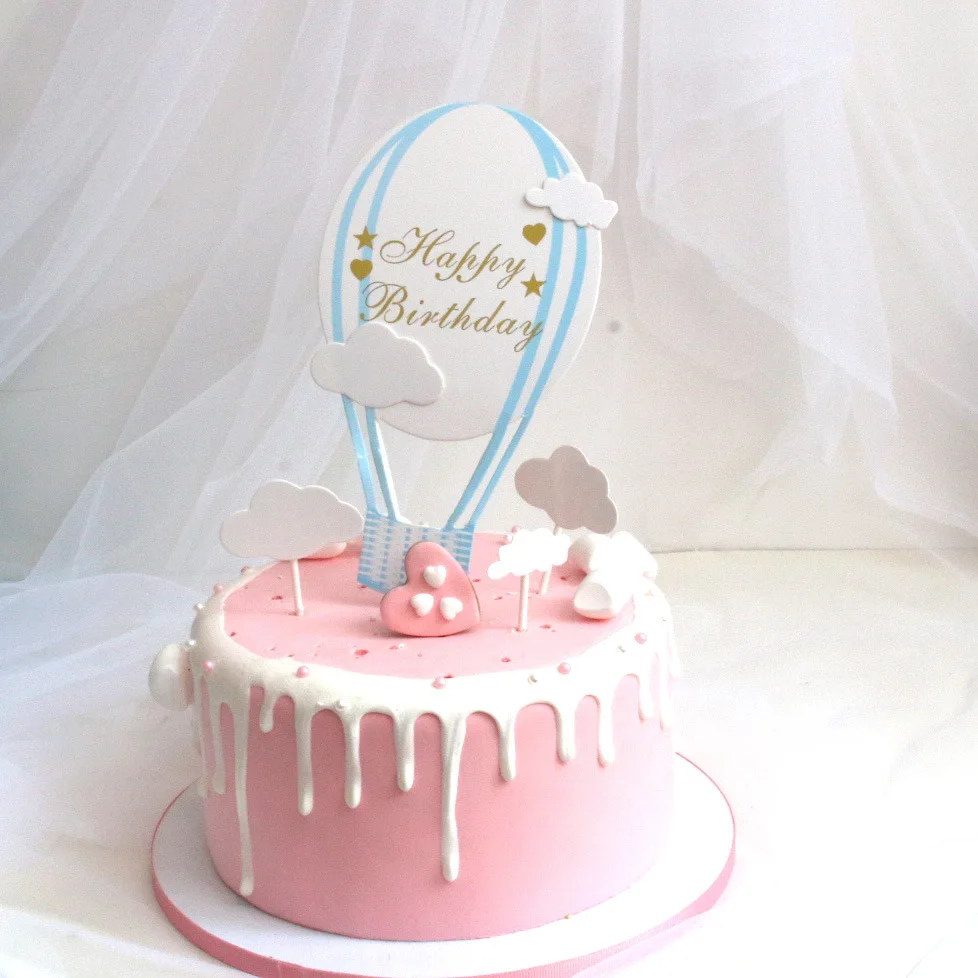 1 Набор воздушных шаров с изображением облаков детский торт на день рождения