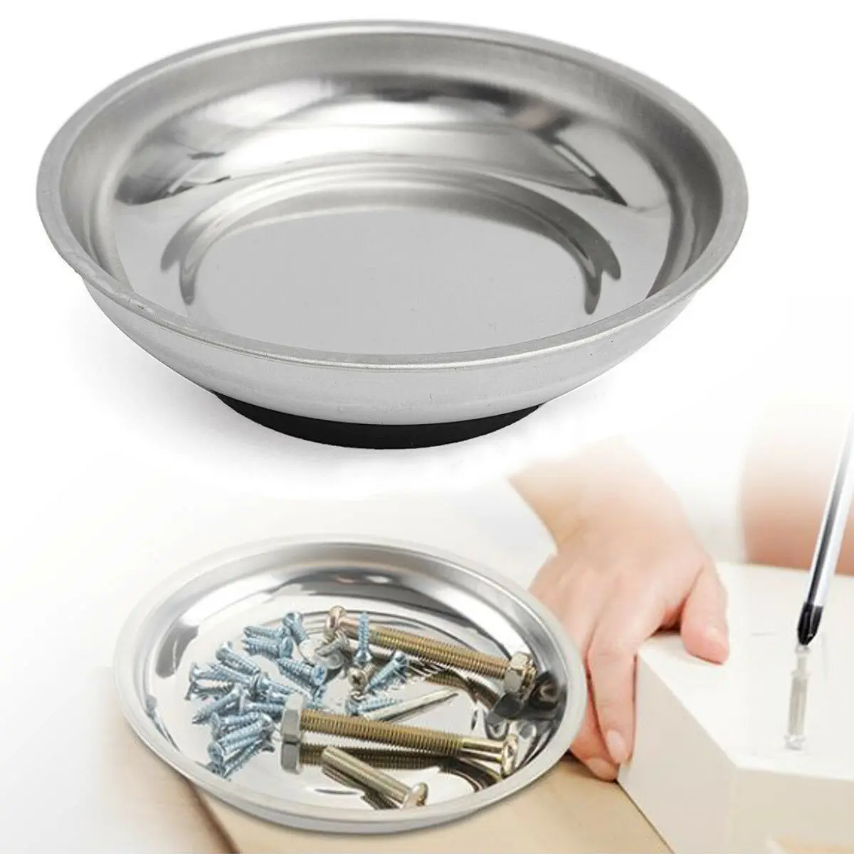 4 шт. Магнитный Нержавеющая сталь Чаша лоток для инструментов с магнитами болты