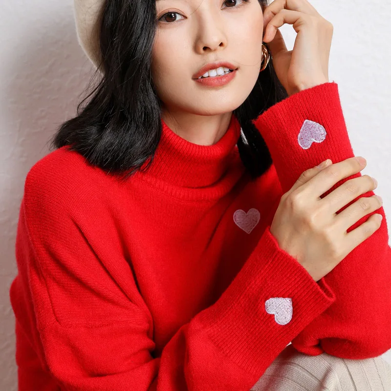 Женские кашемировые свитера утолщенные и свободные пуловеры с высоким