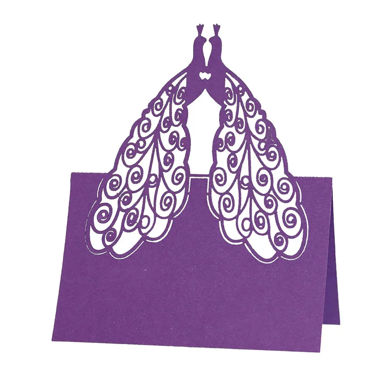 50 шт. Павлин лазерная резка настольный Имя Место карты открытки кружева имя