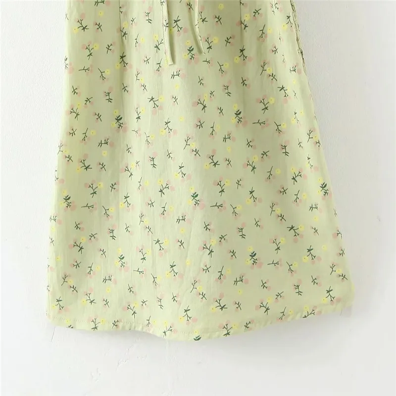 

Casual Chic Floral Print Hubble-bubble sleeve Cotton Mini Dress Women With a word Dress Summer Sexy Backless Ladies Dresses