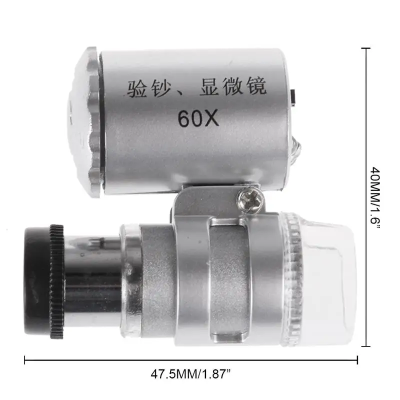 Новый светодиодный сад настенный светильник мини 60X микроскоп Ювелирная Лупа