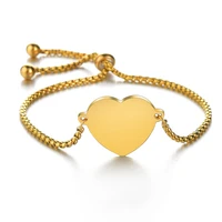 fashion love heart charm bracelet bangles gold color stainless steel bracelets for women jewelry bijoux femme 2020 wholesale