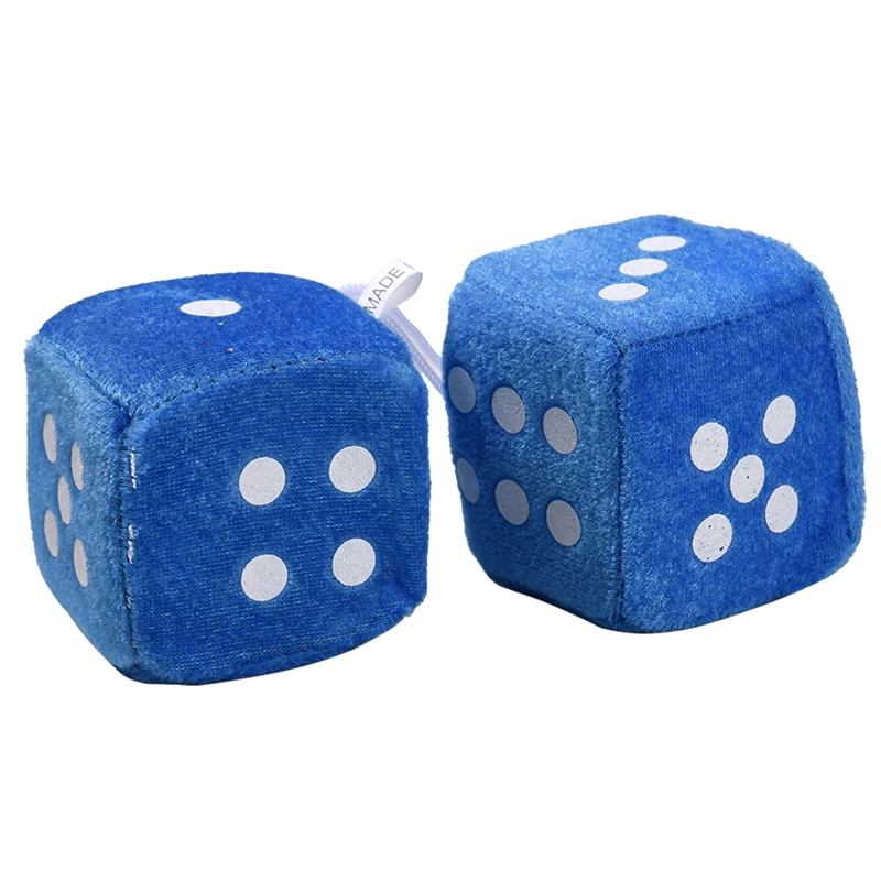 Blue Одна пара пушистых игральных костей в горошек зеркало заднего вида подвесные украшения аксессуары для стайлинга автомобилей украшения аксессуары Подарки - Название цвета: Blue