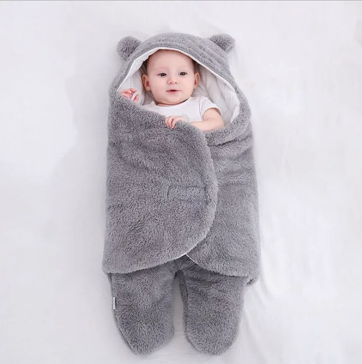 

Baby Sleeping Bag Ultra-Soft Fluffy Fleece Newborn Receiving Blanket Infant Boys Girls Nursery Wrap Swaddle fleece blanket