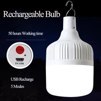 100w outdoor recharge camping led light bulbs working energy saving bubble lamp usb recharge ball light 5 modes lighting