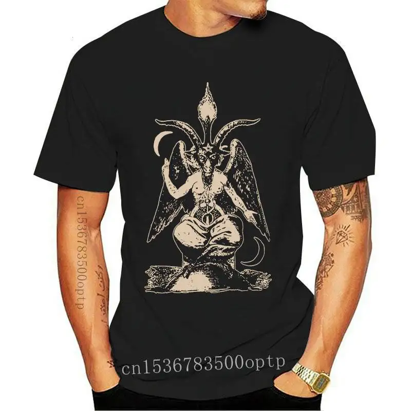

Новинка, футболка BAPHOMET, сатановая одежда, ведьма, ужас, сатанизм, оккультная футболка, размер S XL, Юмористическая футболка